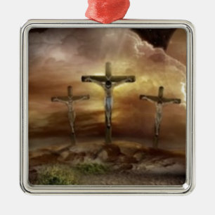 ORNEMENT MÉTALLIQUE JÉSUS SUR LA CROIX