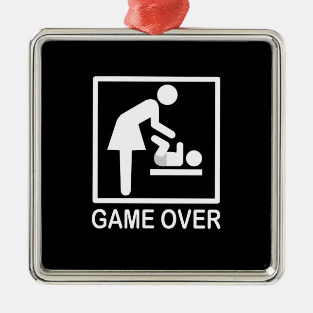 Ornement Métallique Jeu sur maman Drôle Signal Pictogramme (Devant)