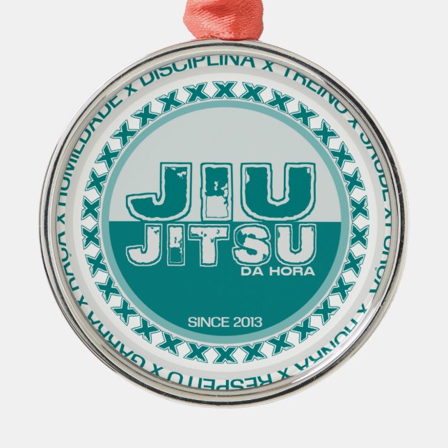 Ornement Métallique Jiu Jitsu - Respect - Entraînement et Discipline (Devant)