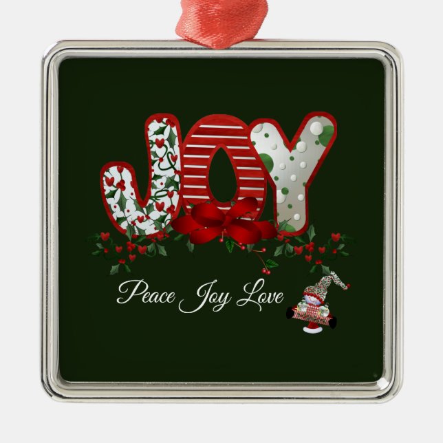 Ornement Métallique Joie de Noël (Devant)