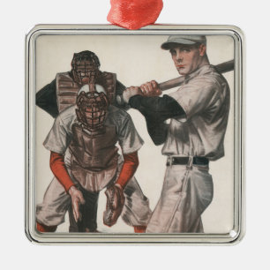 Ornement Métallique Joueurs De Baseball vintages