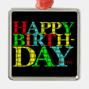 Ornement Métallique Joyeux Anniversaire