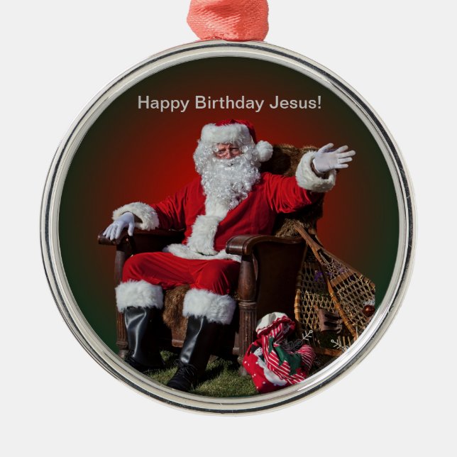 ORNEMENT MÉTALLIQUE JOYEUX ANNIVERSAIRE JÉSUS (Devant)