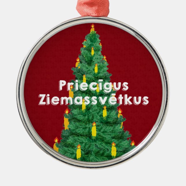Ornement Métallique Joyeux Noël III Priecīgus Ziemassvētkus (Devant)