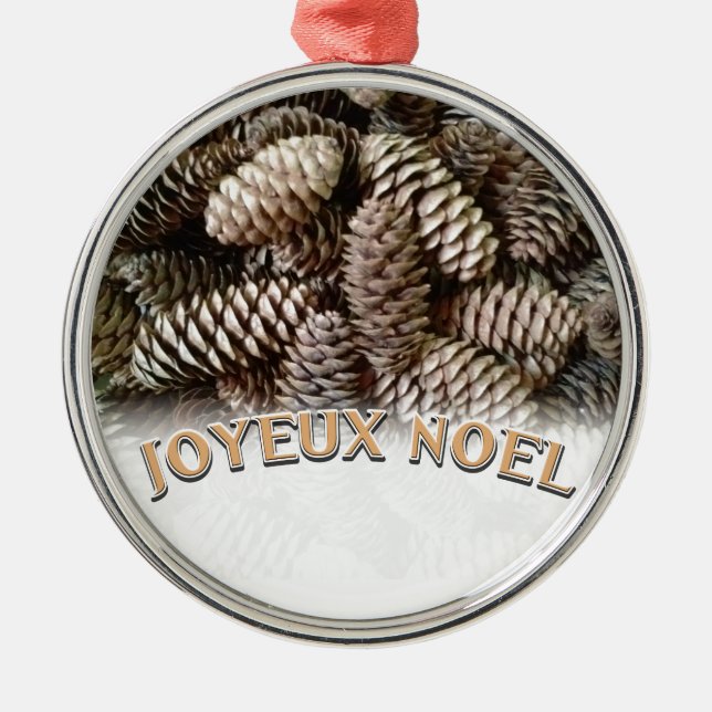 Ornement Métallique Joyeux Noel Noël Pine Cône de Noël (Devant)