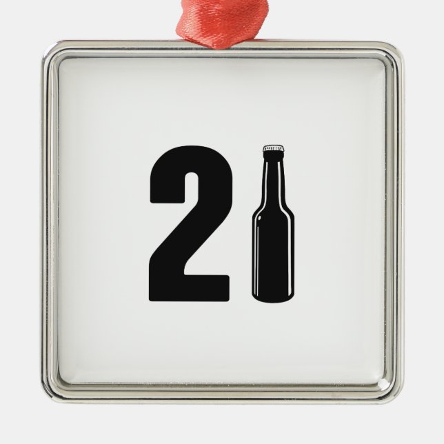Ornement Métallique Juste anniversaire tourné de bouteille à bière 21 (Devant)