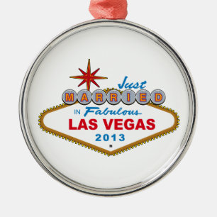 Ornement Métallique Juste marié à Las Vegas fabuleux 2013 (signe)