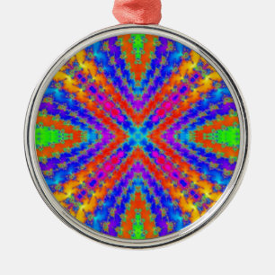 Ornement Métallique kaléidoscope fractal coloré