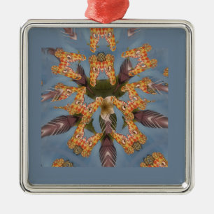 Ornement Métallique Kaleidoscope Giraffe Mandala : Safari Art Abstrait