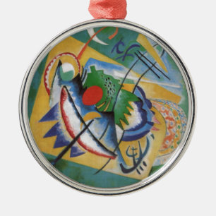 Ornement Métallique Kandinsky rouge ovale Abstraite oeuvre d'art vert 