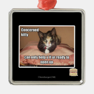 Ornement Métallique Kitty inquiet