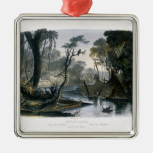 Ornement Métallique La rivière de coupure, branche du Wabash, plaquen