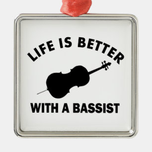 Ornement Métallique La vie est meilleure avec une double basse
