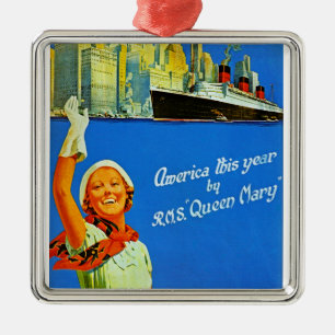 Ornement Métallique L'Amérique cette année par RMS Queen Mary