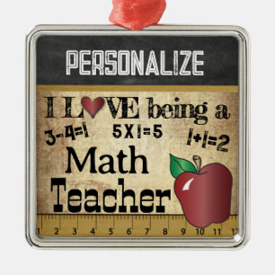 Ornement Métallique L'amour est un professeur de mathématiques   Vint
