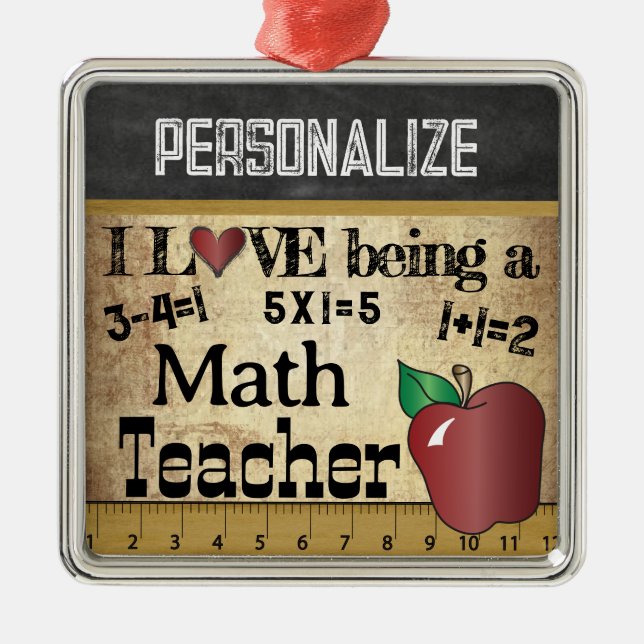 Ornement Métallique L'amour est un professeur de mathématiques | VINTA (Devant)