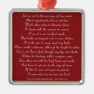 Ornement Métallique Le Carré Sonnet 116 de Shakespeare