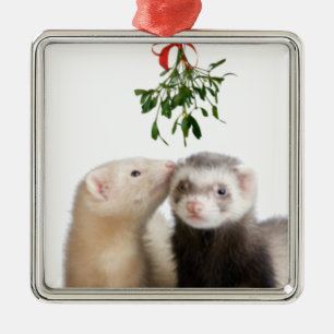 Ornement Métallique Le furet se bécote l'ornement
