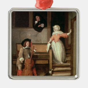Ornement Métallique Le joueur de violoncelle, c.1700 (huile sur la