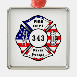 Ornement Métallique Le sapeur-pompier 9/11 n'oublient jamais 343