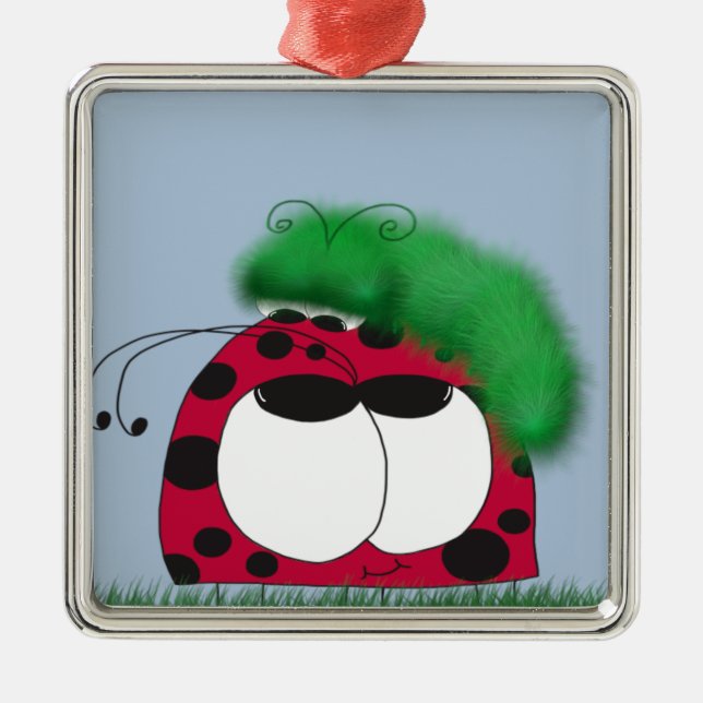 Ornement Métallique Les amis rares Ladybug et Caterpillar (Devant)
