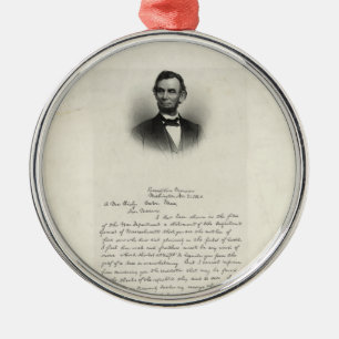 Ornement Métallique Lettre d'Abraham Lincoln