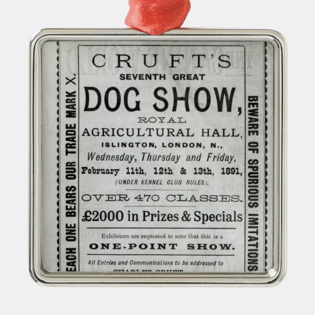 Ornement Métallique L'exposition canine de Cruft de publicité par (Devant)