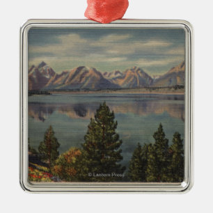 Ornement Métallique L'Idaho - vue de la chaîne de Teton et du lac