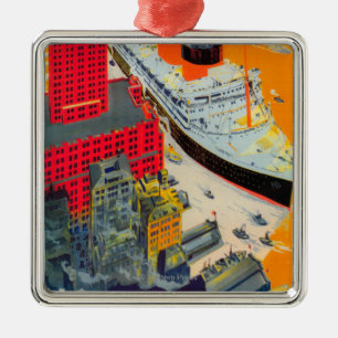 Ornement Métallique Ligne française affiche de voyage, Le Havre à