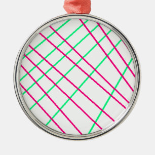 Ornement Métallique Lignes vertes roses, Art pour enfants, Peinture gé