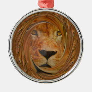 Ornement Métallique Lion sourire