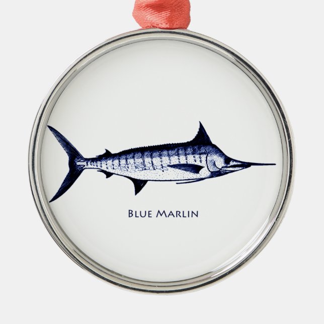 Ornement Métallique Logo de Marlin bleu (Devant)