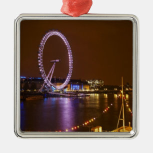Ornement Métallique London Eye, Tamise et lumières de