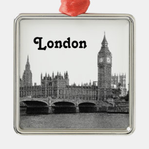Ornement Métallique Londres Angleterre Royaume-Uni Skyline Gravée