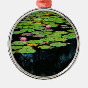 Ornement Métallique lotus rose noir
