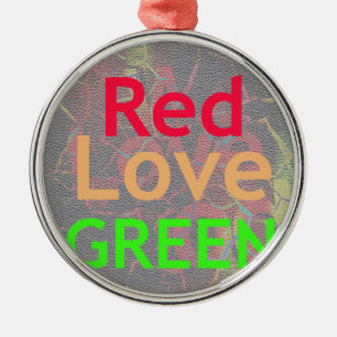 ORNEMENT MÉTALLIQUE LOVE RED GOLDEN VERT