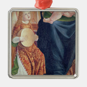 Ornement Métallique Madonna et enfant avec des musiciens d'ange