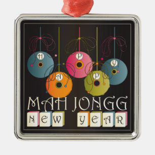 Ornement Métallique Mah Jongg Nouvel An