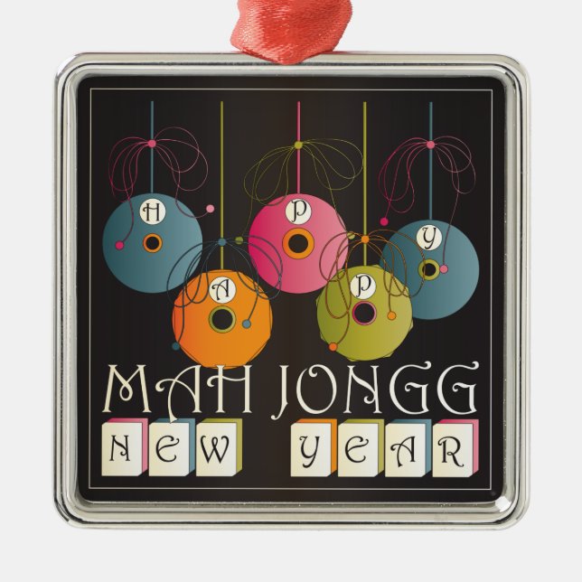 Ornement Métallique Mah Jongg Nouvel An (Devant)