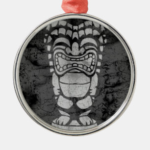 Ornement Métallique Makapuu Beach Hawaiian riant Tiki Batik