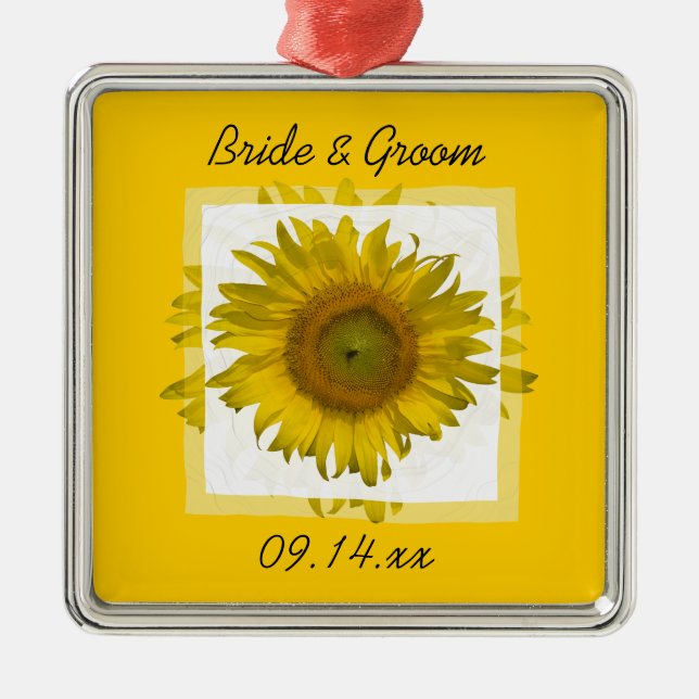 Ornement Métallique Mariage de tournesol jaune (Devant)