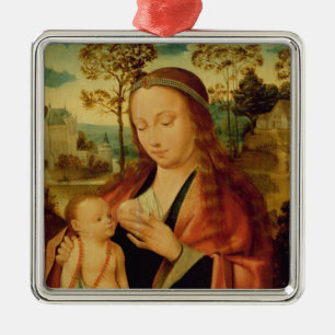 Ornement Métallique Mary avec l'enfant du Christ, début du 16ème