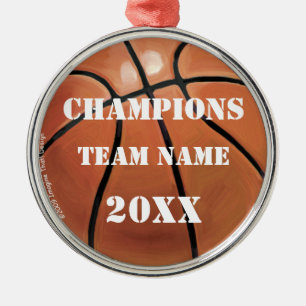 Ornement Métallique Médaille des champions de basket-ball