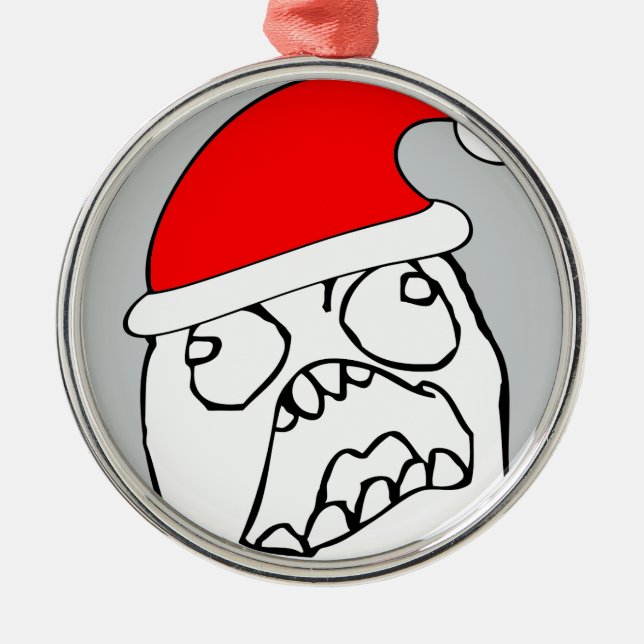 Ornement Métallique Meme fâché de Noël de FFFUUU (Devant)