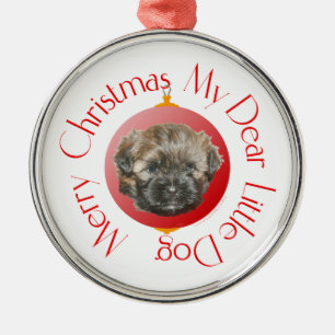 Ornement Métallique Merry Christmas Dear Little Rescued Dog