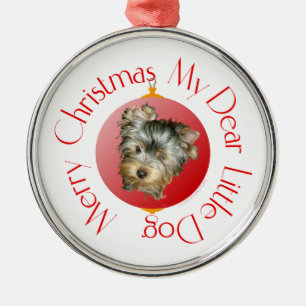 Ornement Métallique Merry Christmas Yorkshire Terrier