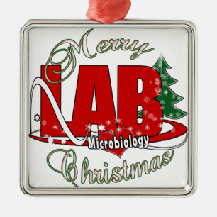 ORNEMENT MÉTALLIQUE MICROBIOLOGIE NOËL TECHNOLOGIE LABORATOIRE MÉDIC