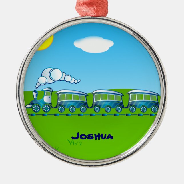 Ornement Métallique modèle du train bleu (Devant)