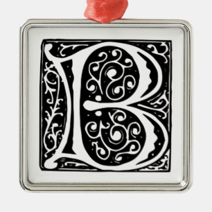 Ornement Métallique Monogramme médiéval élégant de la lettre B de 