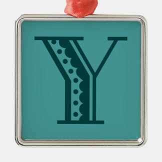 Ornement Métallique Monogramme mexicain Y de lettre de style de rétro